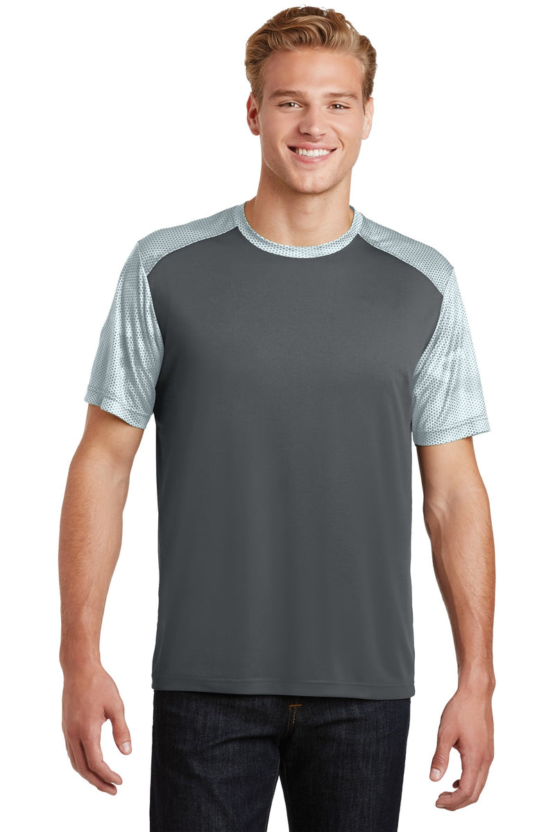 Load image into Gallery viewer, Sport-Tek CamoHex Colorblock Tee. ST371
