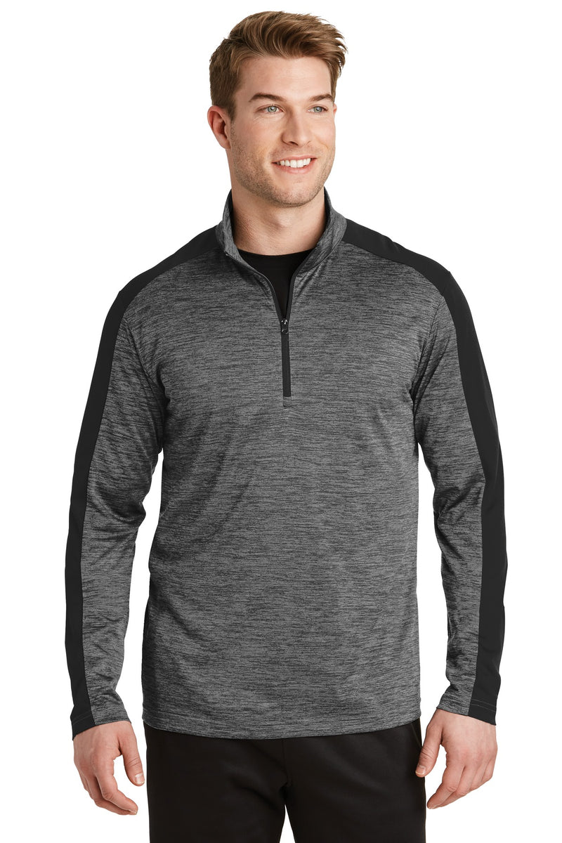 Load image into Gallery viewer, Sport-Tek PosiCharge Electric Heather Colorblock 1/4-Zip Pullover. ST397
