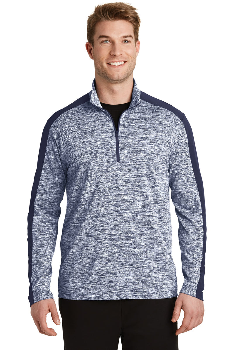 Load image into Gallery viewer, Sport-Tek PosiCharge Electric Heather Colorblock 1/4-Zip Pullover. ST397
