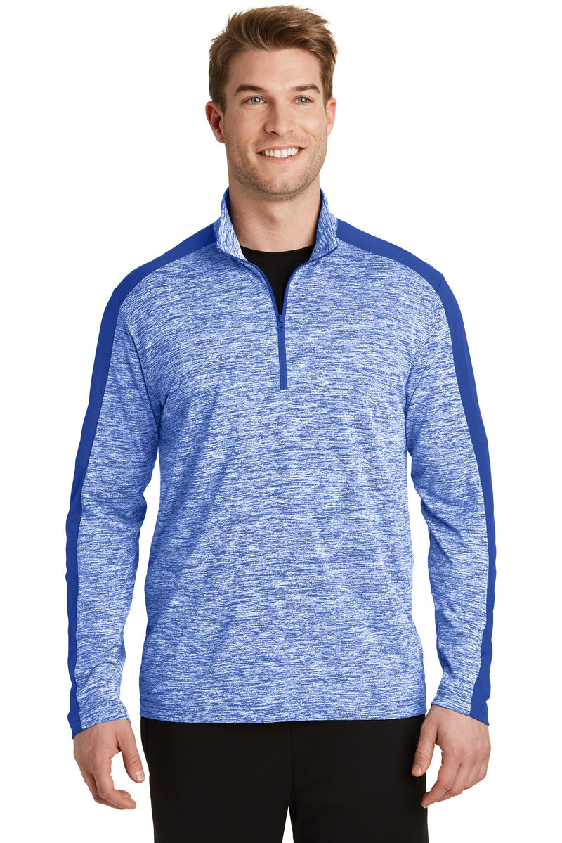 Load image into Gallery viewer, Sport-Tek PosiCharge Electric Heather Colorblock 1/4-Zip Pullover. ST397
