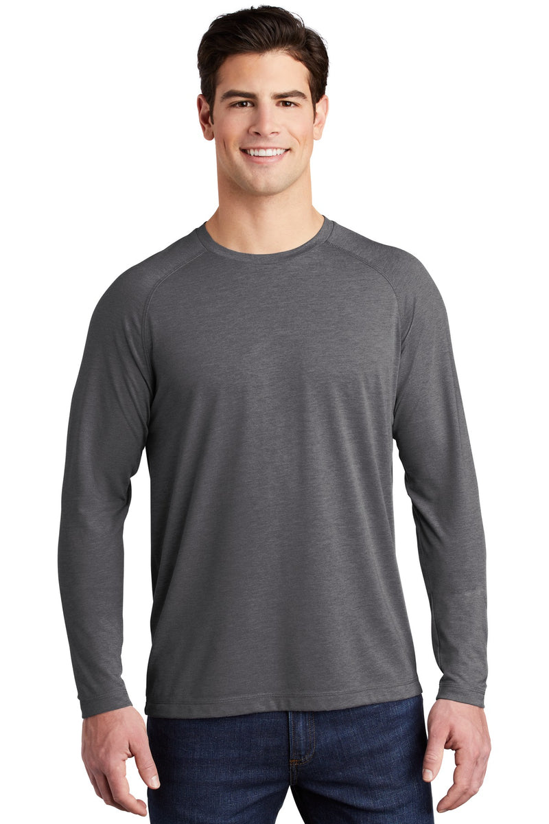 Load image into Gallery viewer, Sport-Tek  PosiCharge  Long Sleeve Tri-Blend Wicking Raglan Tee ST400LS
