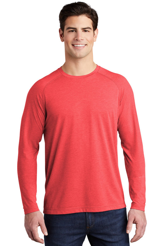 Sport-Tek  PosiCharge  Long Sleeve Tri-Blend Wicking Raglan Tee ST400LS