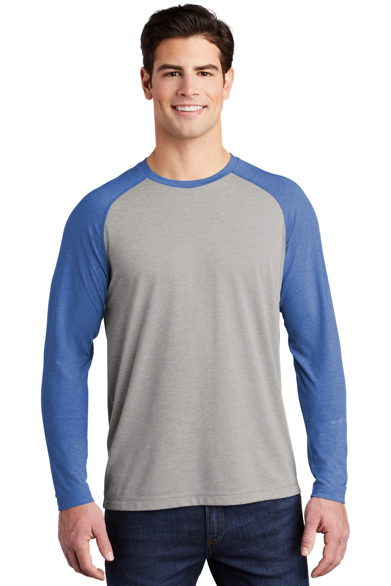 Load image into Gallery viewer, Sport-Tek  PosiCharge  Long Sleeve Tri-Blend Wicking Raglan Tee ST400LS
