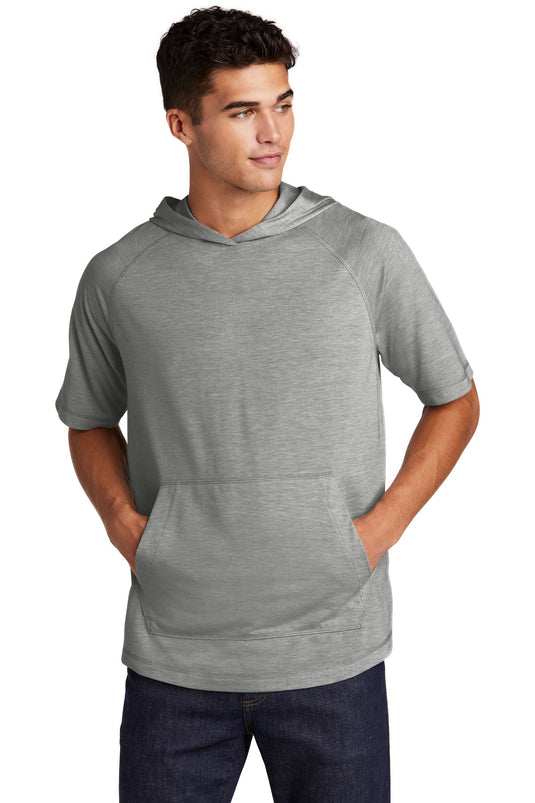 Sport-Tek  PosiCharge  Tri-Blend Wicking Short Sleeve Hoodie. ST404