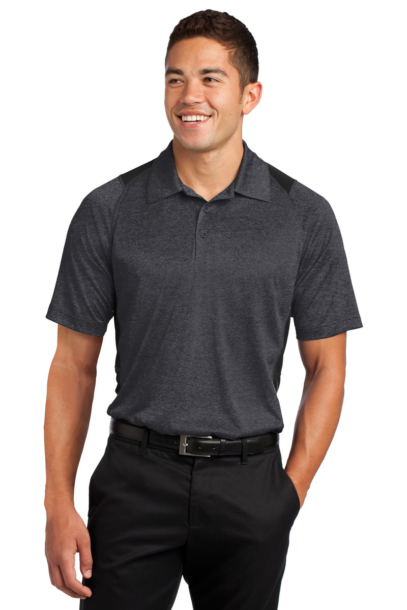 Load image into Gallery viewer, Sport-Tek Heather Colorblock Contender Polo. ST665
