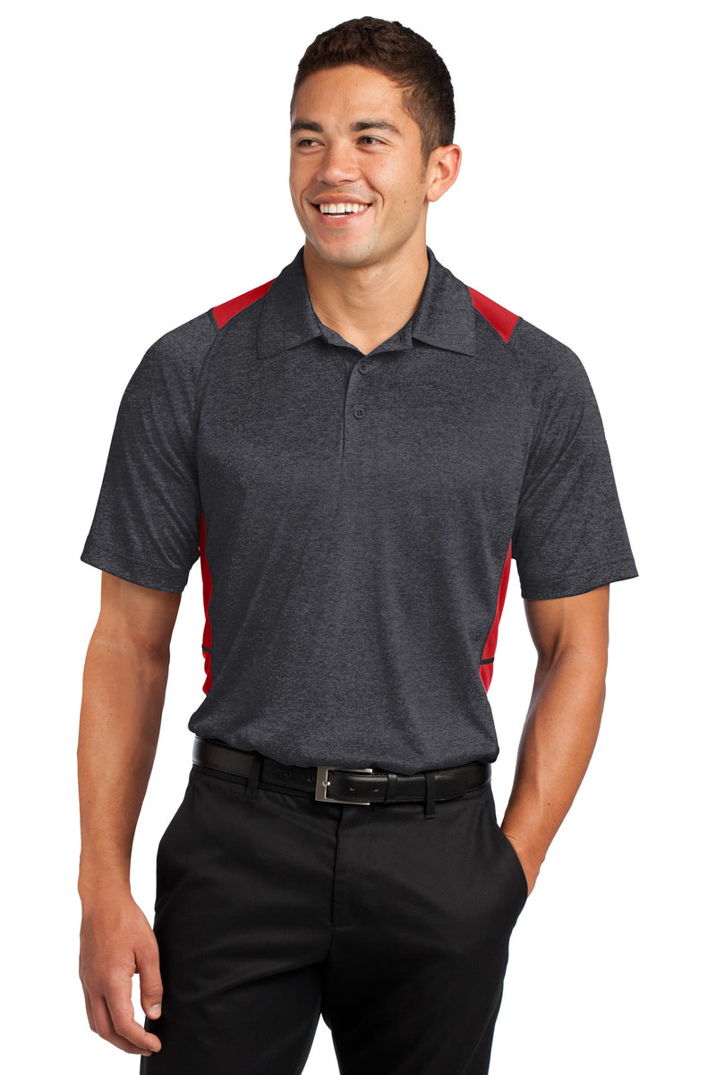 Load image into Gallery viewer, Sport-Tek Heather Colorblock Contender Polo. ST665
