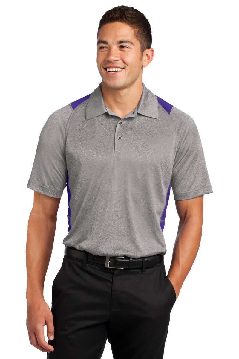 Load image into Gallery viewer, Sport-Tek Heather Colorblock Contender Polo. ST665
