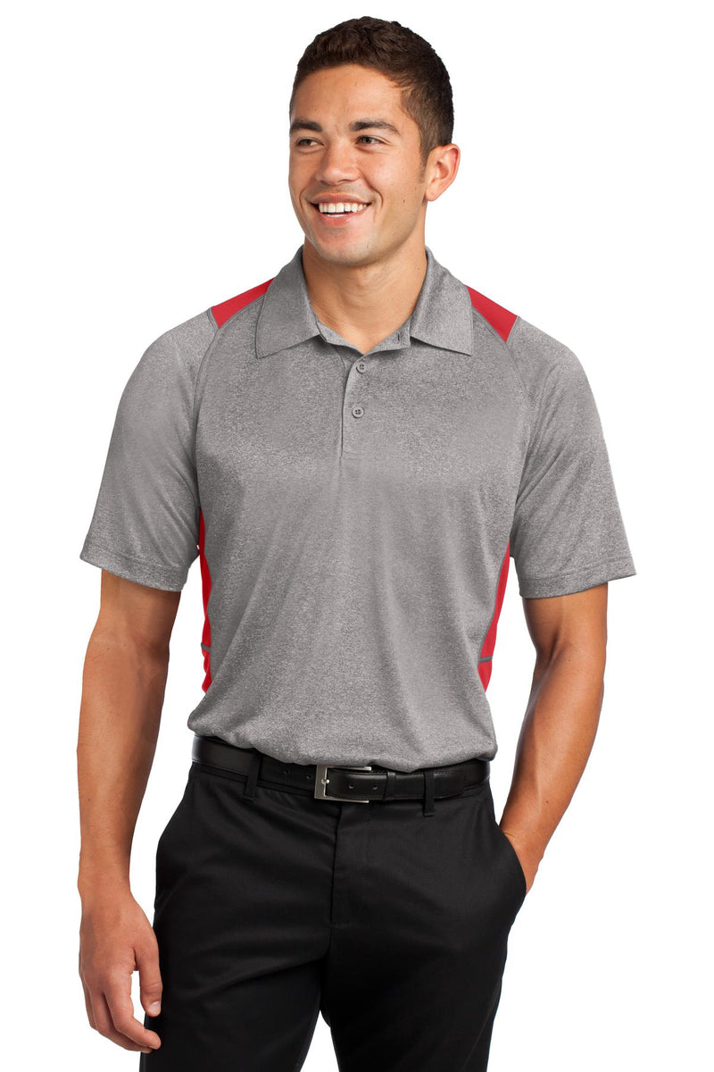 Load image into Gallery viewer, Sport-Tek Heather Colorblock Contender Polo. ST665
