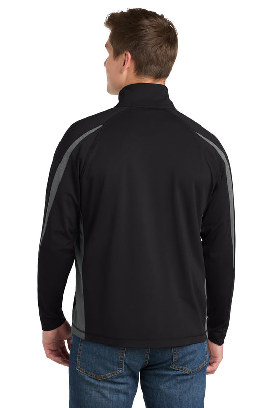 Sport-Tek Sport-Wick Stretch 1/2-Zip Colorblock Pullover. ST851