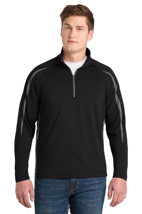 Sport-Tek Sport-Wick Stretch 1/2-Zip Colorblock Pullover. ST851