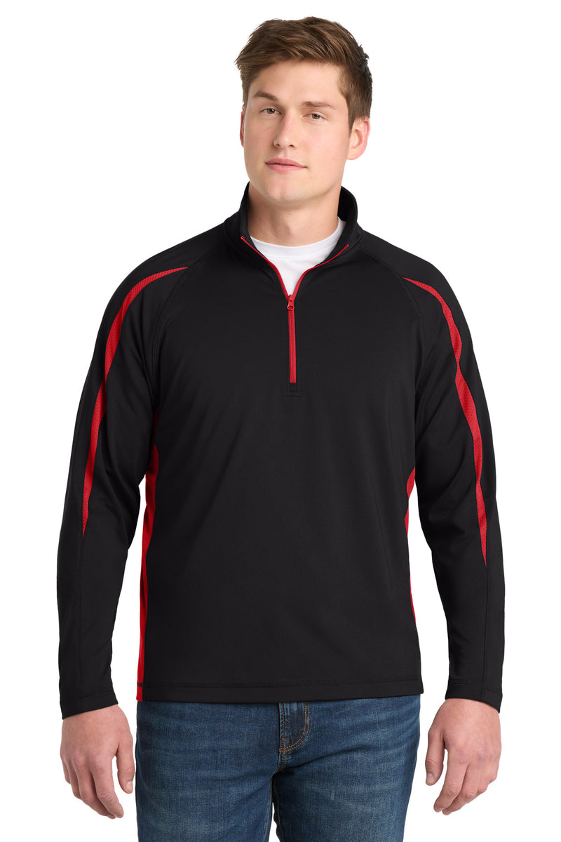 Load image into Gallery viewer, Sport-Tek Sport-Wick Stretch 1/2-Zip Colorblock Pullover. ST851
