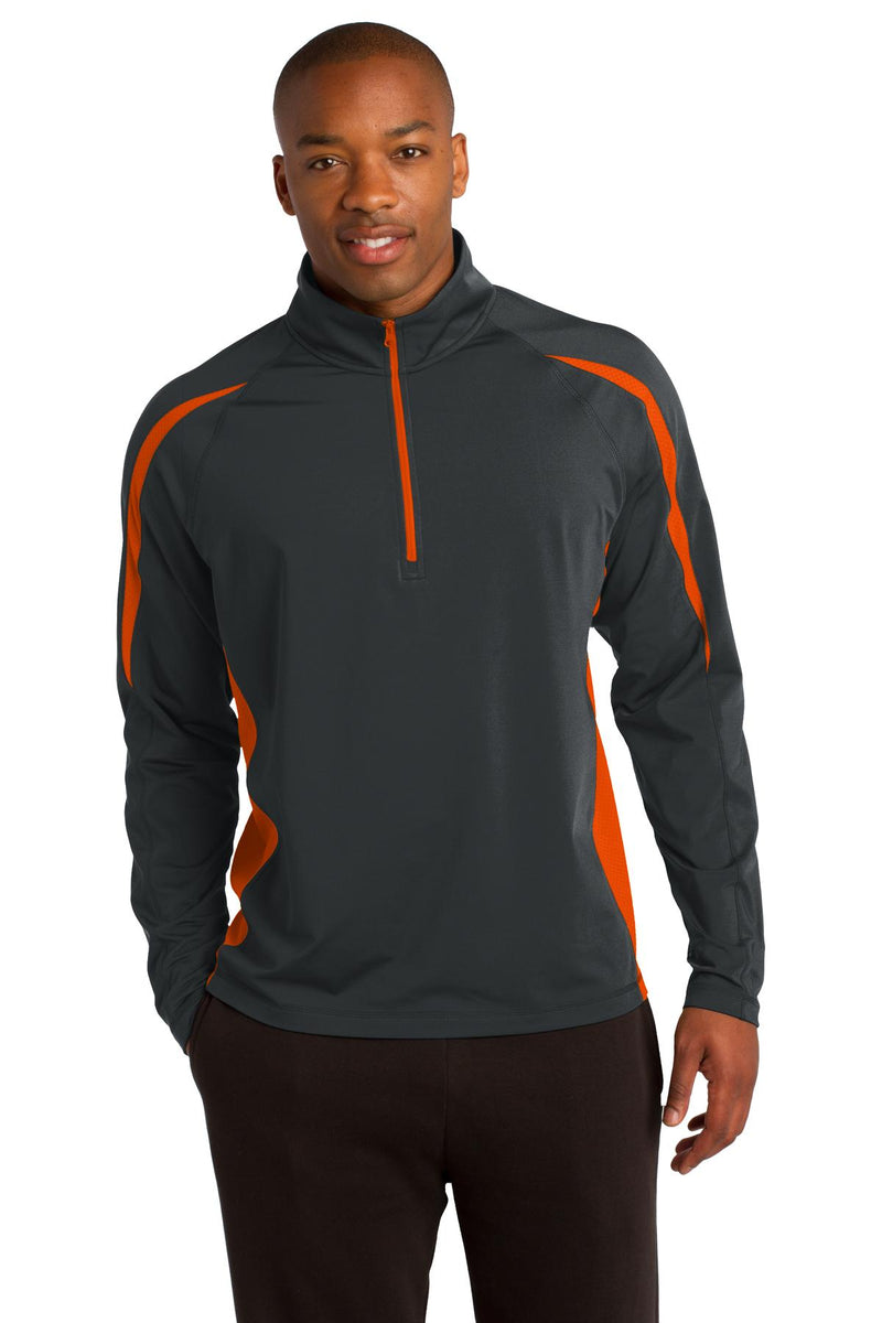 Load image into Gallery viewer, Sport-Tek Sport-Wick Stretch 1/2-Zip Colorblock Pullover. ST851
