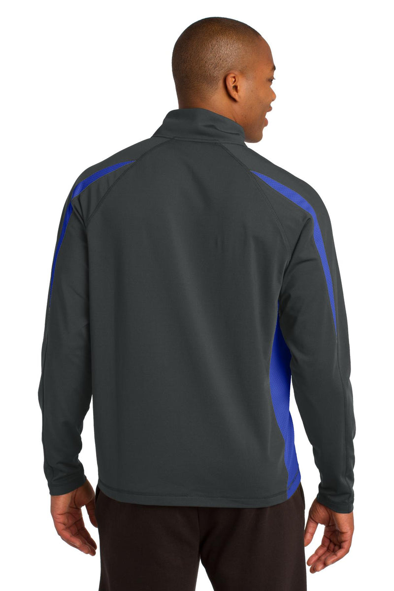 Load image into Gallery viewer, Sport-Tek Sport-Wick Stretch 1/2-Zip Colorblock Pullover. ST851
