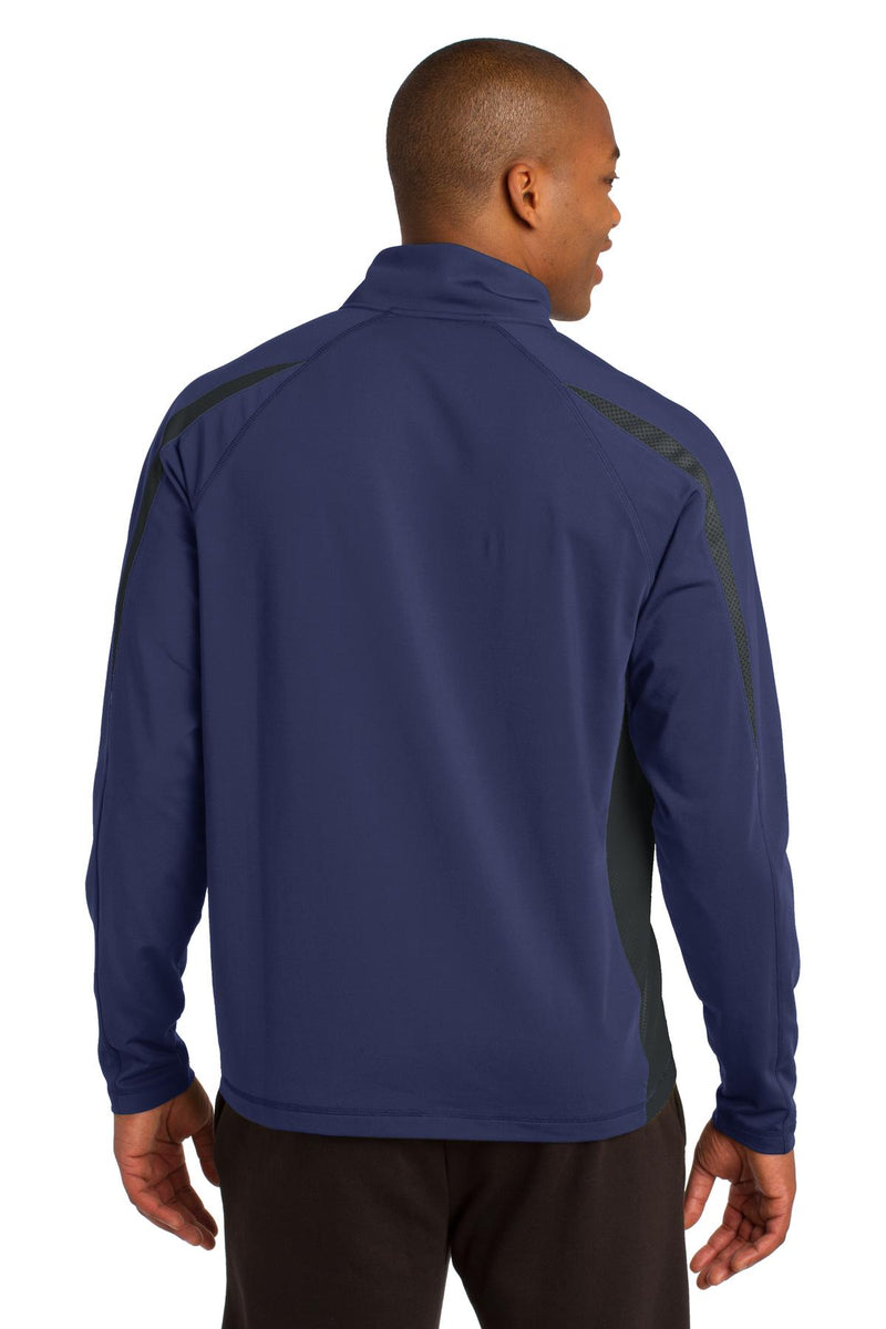 Load image into Gallery viewer, Sport-Tek Sport-Wick Stretch 1/2-Zip Colorblock Pullover. ST851
