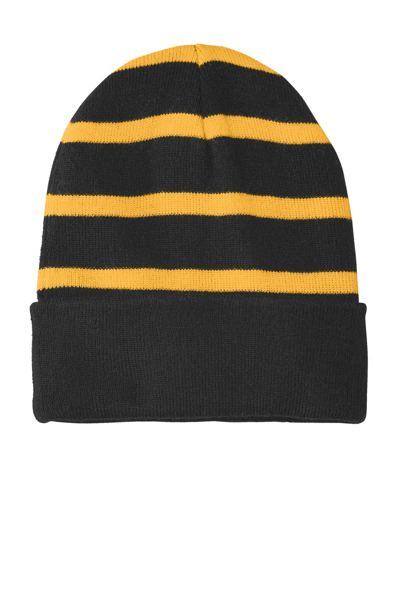 Load image into Gallery viewer, Sport-Tek Striped Beanie with Solid Band. STC31
