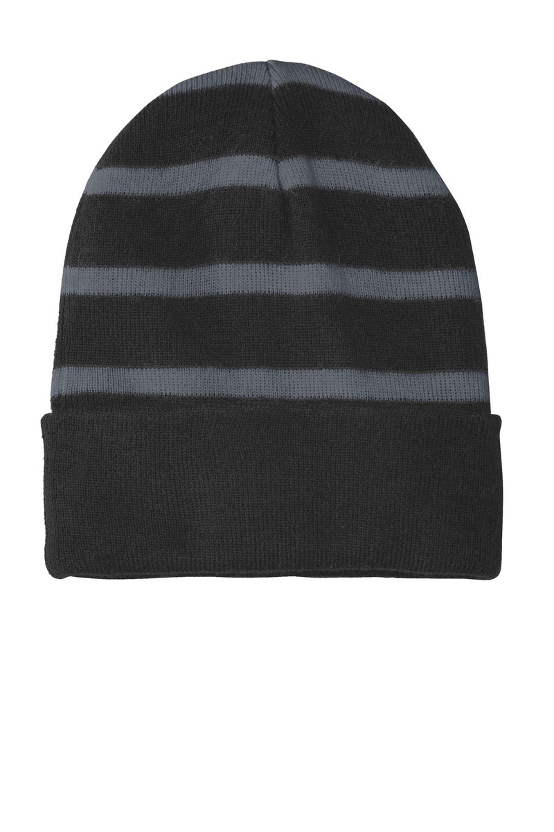 Load image into Gallery viewer, Sport-Tek Striped Beanie with Solid Band. STC31
