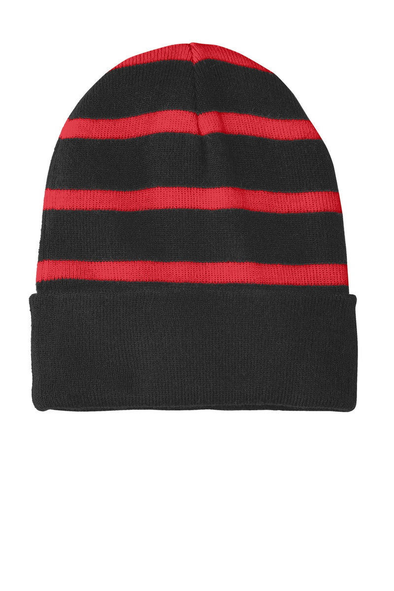 Load image into Gallery viewer, Sport-Tek Striped Beanie with Solid Band. STC31
