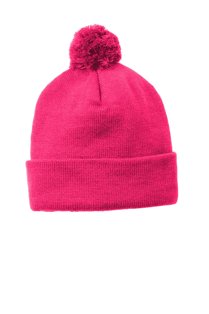 Load image into Gallery viewer, Sport-Tek  Solid Pom Pom Beanie. STC37
