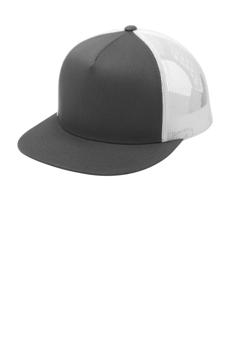 Load image into Gallery viewer, Sport-Tek YP Classics  5-Panel Classic Trucker Mesh Back Cap. STC38
