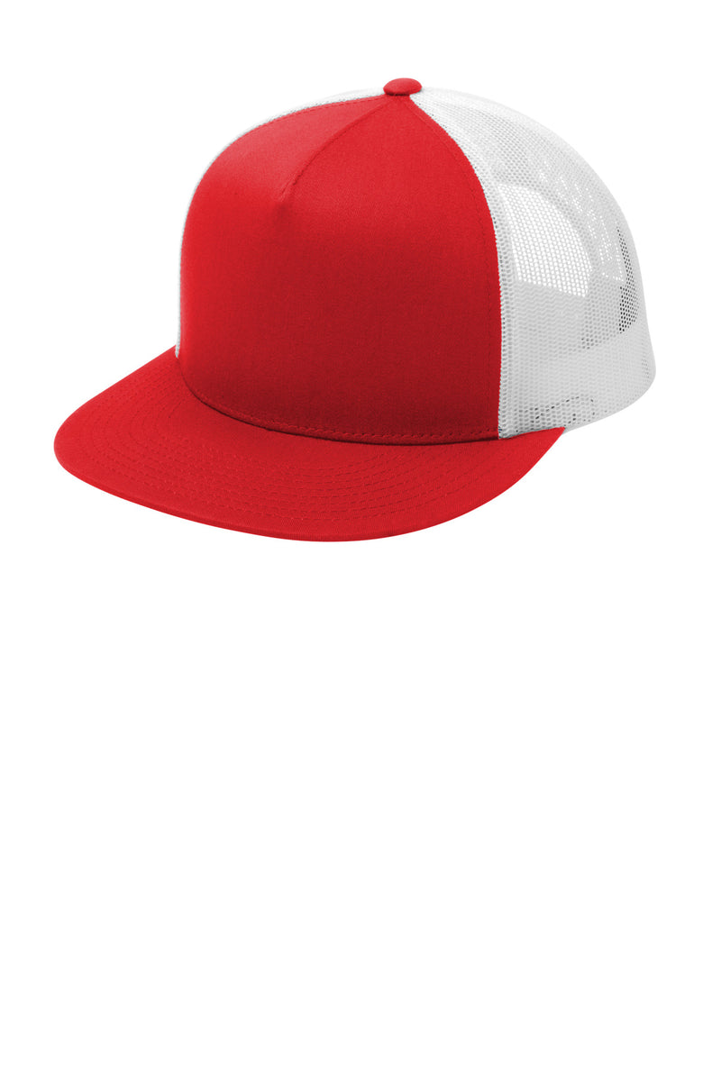 Load image into Gallery viewer, Sport-Tek YP Classics  5-Panel Classic Trucker Mesh Back Cap. STC38
