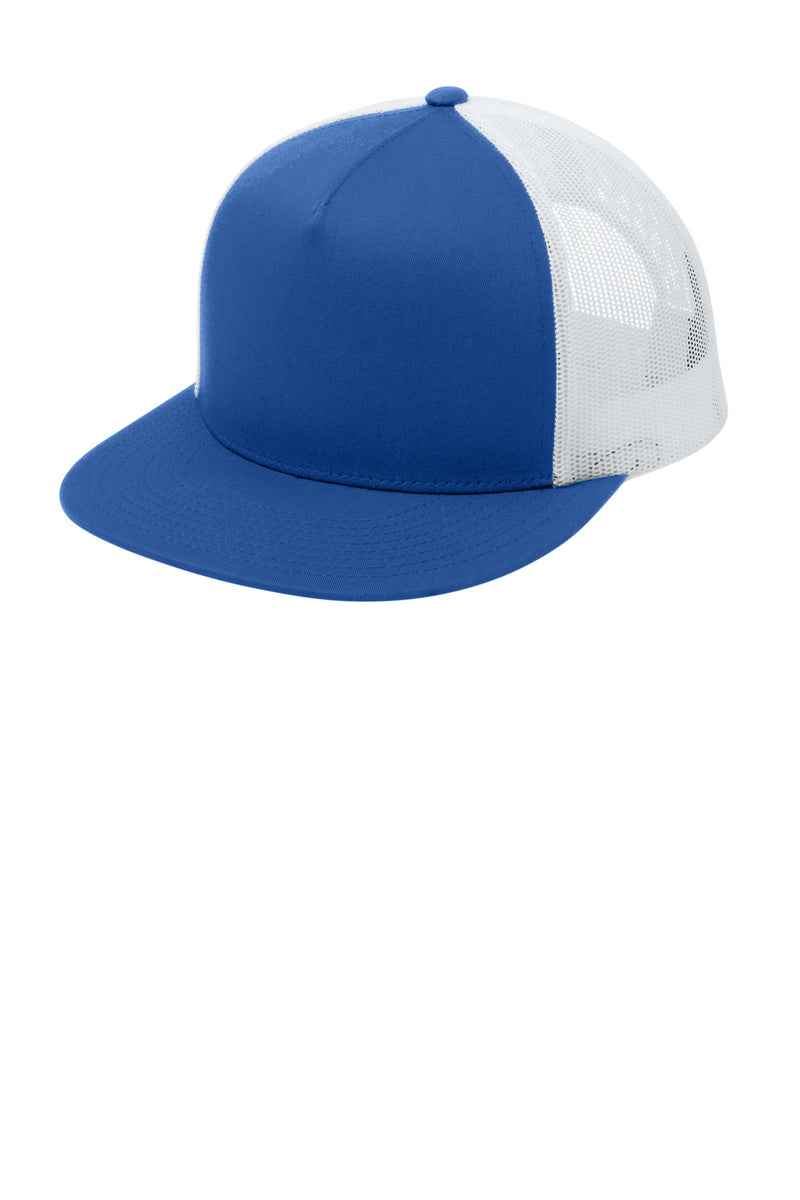 Load image into Gallery viewer, Sport-Tek YP Classics  5-Panel Classic Trucker Mesh Back Cap. STC38
