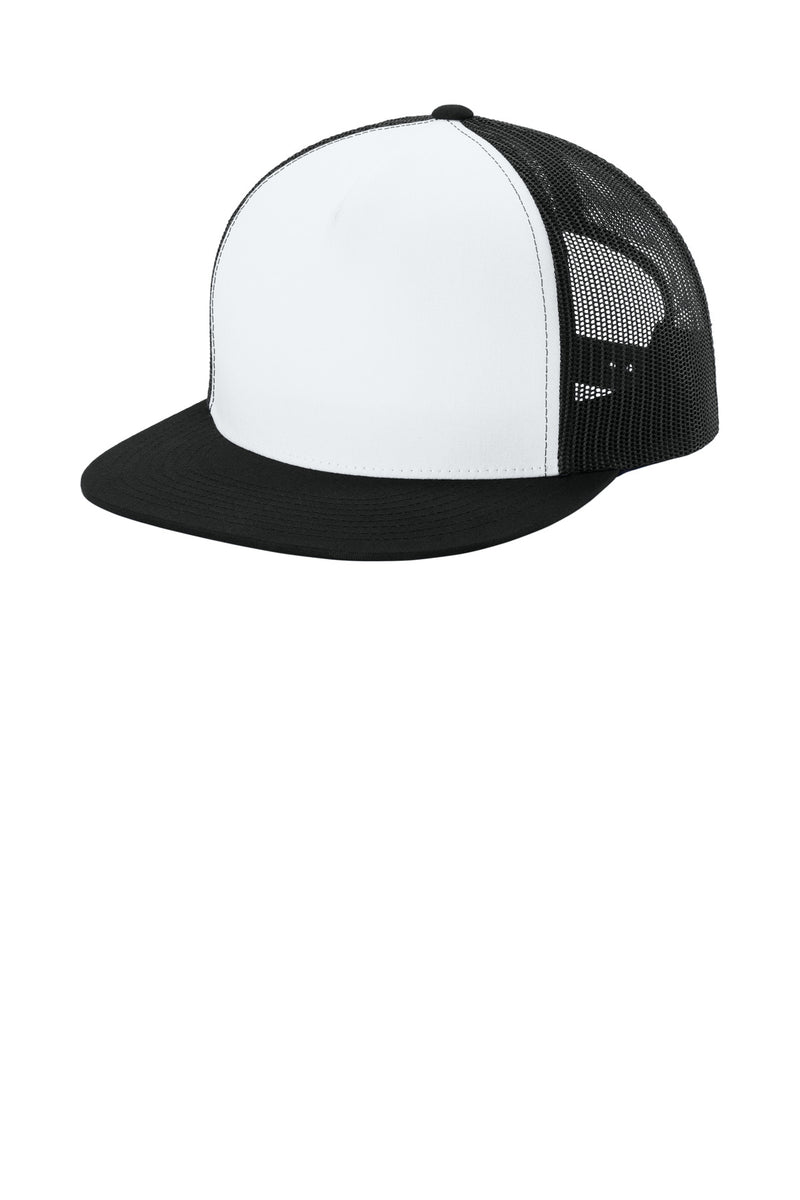 Load image into Gallery viewer, Sport-Tek YP Classics  5-Panel Classic Trucker Mesh Back Cap. STC38

