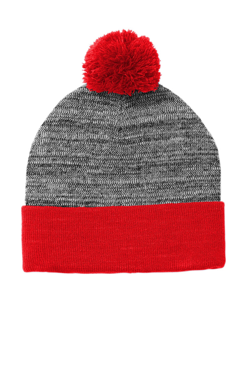 Load image into Gallery viewer, Sport-Tek  Heather Pom Pom Beanie STC41
