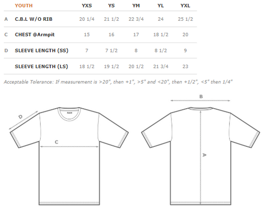 BAW XT76Y Youth Short Sleeve Tee
