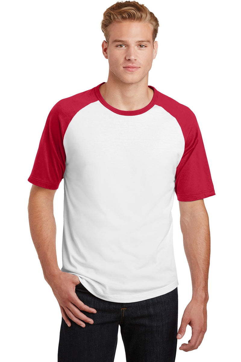 Load image into Gallery viewer, Sport-Tek Short Sleeve Colorblock Raglan Jersey. T201
