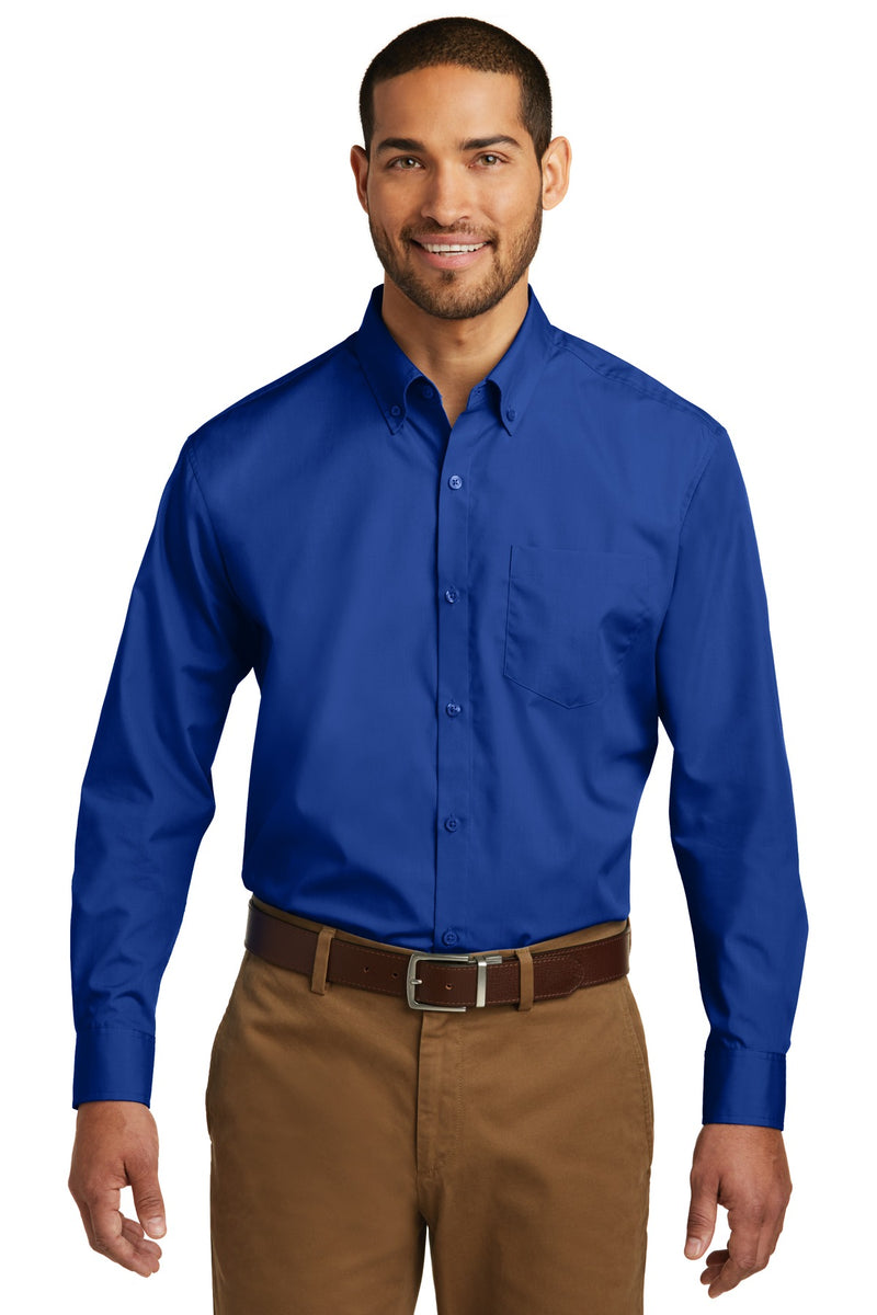 Load image into Gallery viewer, Port Authority Tall Long Sleeve Carefree Poplin Shirt. TW100
