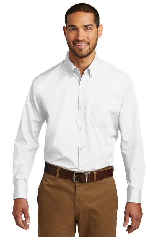 Port Authority Tall Long Sleeve Carefree Poplin Shirt. TW100