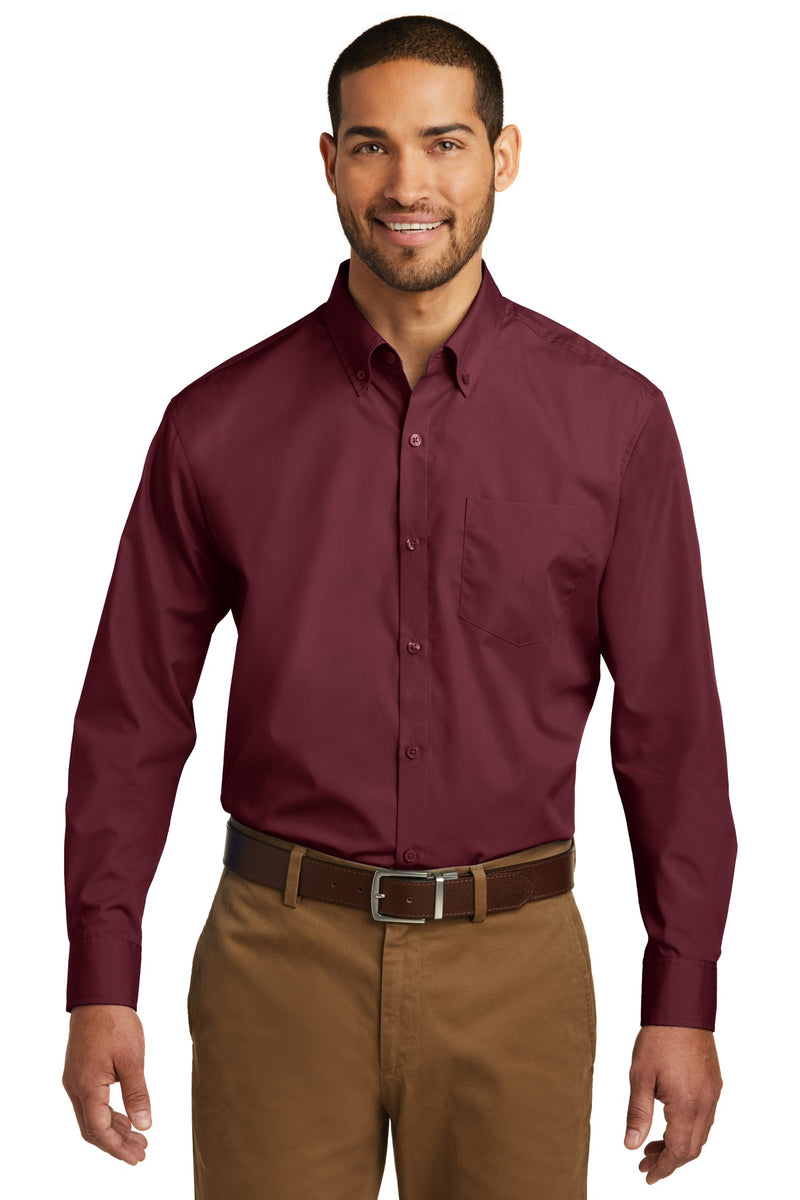 Load image into Gallery viewer, Port Authority Long Sleeve Carefree Poplin Shirt. W100
