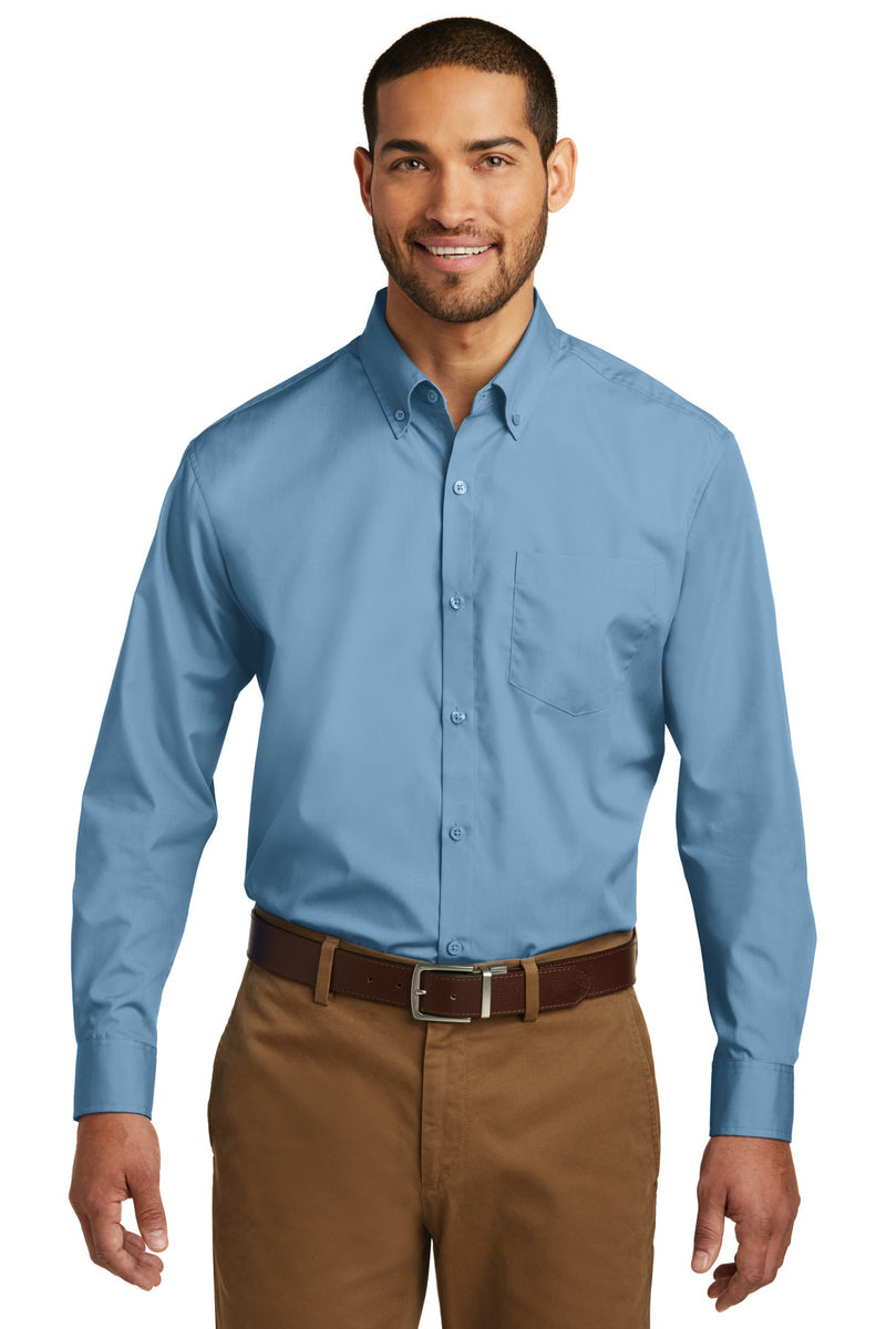 Load image into Gallery viewer, Port Authority Long Sleeve Carefree Poplin Shirt. W100
