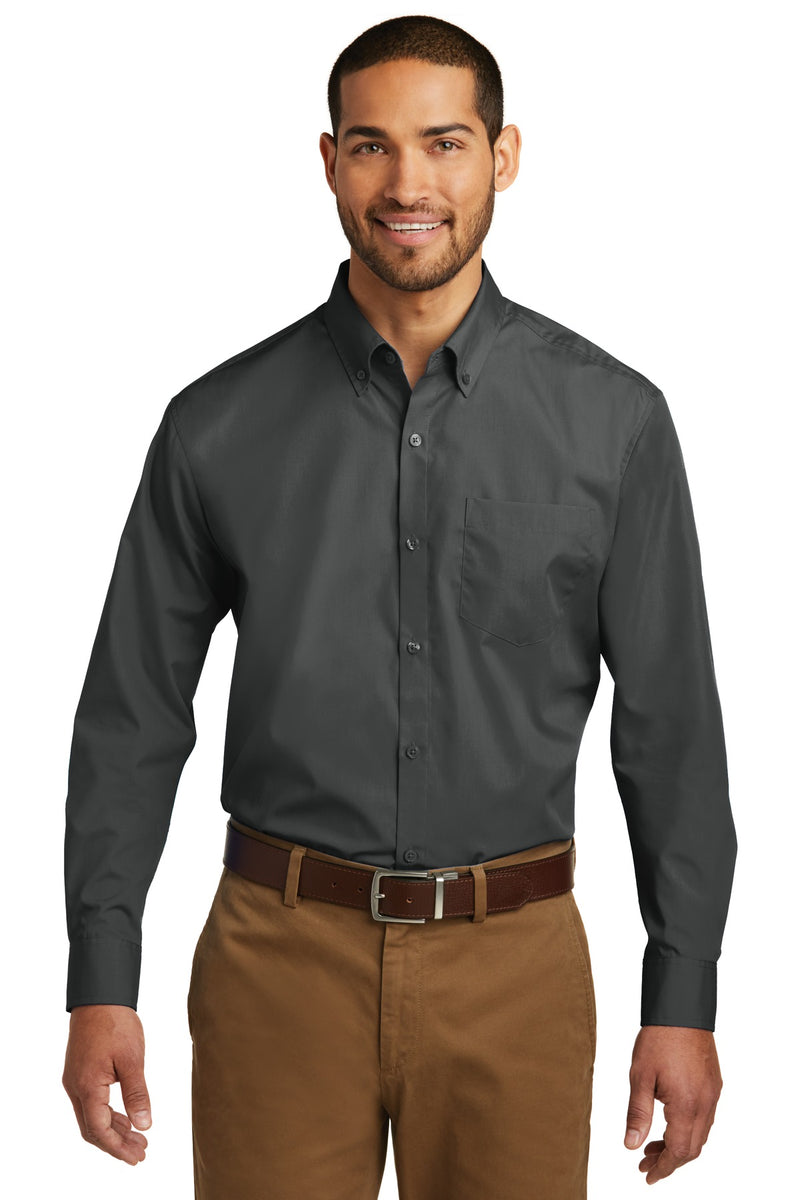 Load image into Gallery viewer, Port Authority Long Sleeve Carefree Poplin Shirt. W100
