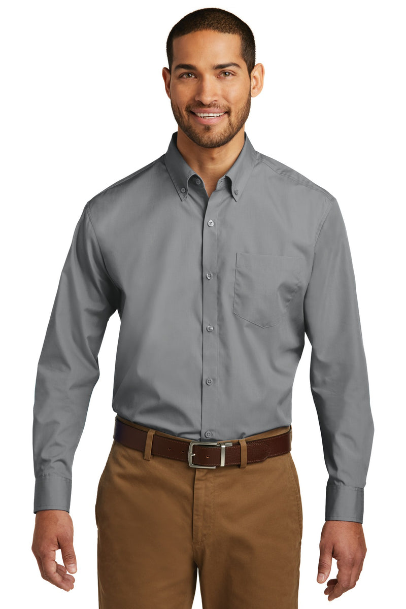 Load image into Gallery viewer, Port Authority Long Sleeve Carefree Poplin Shirt. W100
