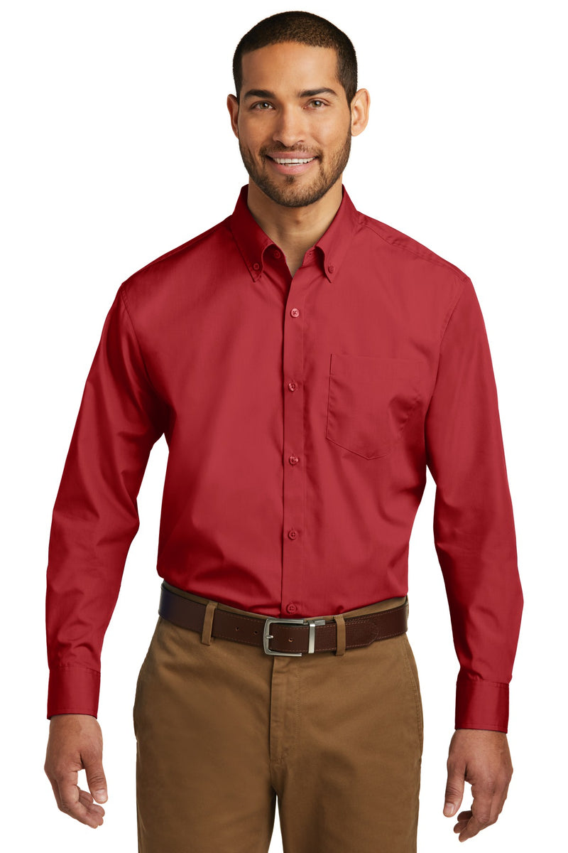 Load image into Gallery viewer, Port Authority Long Sleeve Carefree Poplin Shirt. W100
