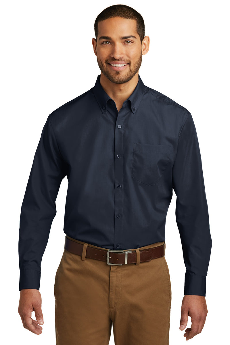 Load image into Gallery viewer, Port Authority Long Sleeve Carefree Poplin Shirt. W100
