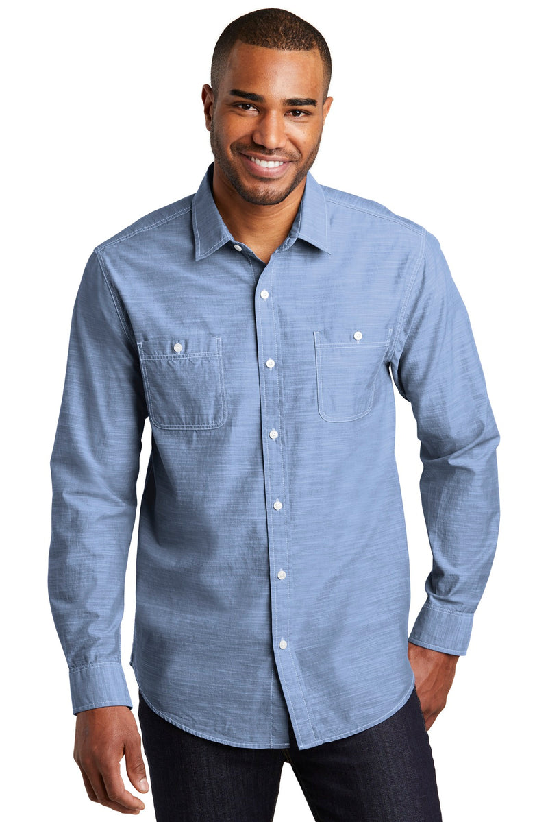 Load image into Gallery viewer, Port Authority Slub Chambray Shirt. W380
