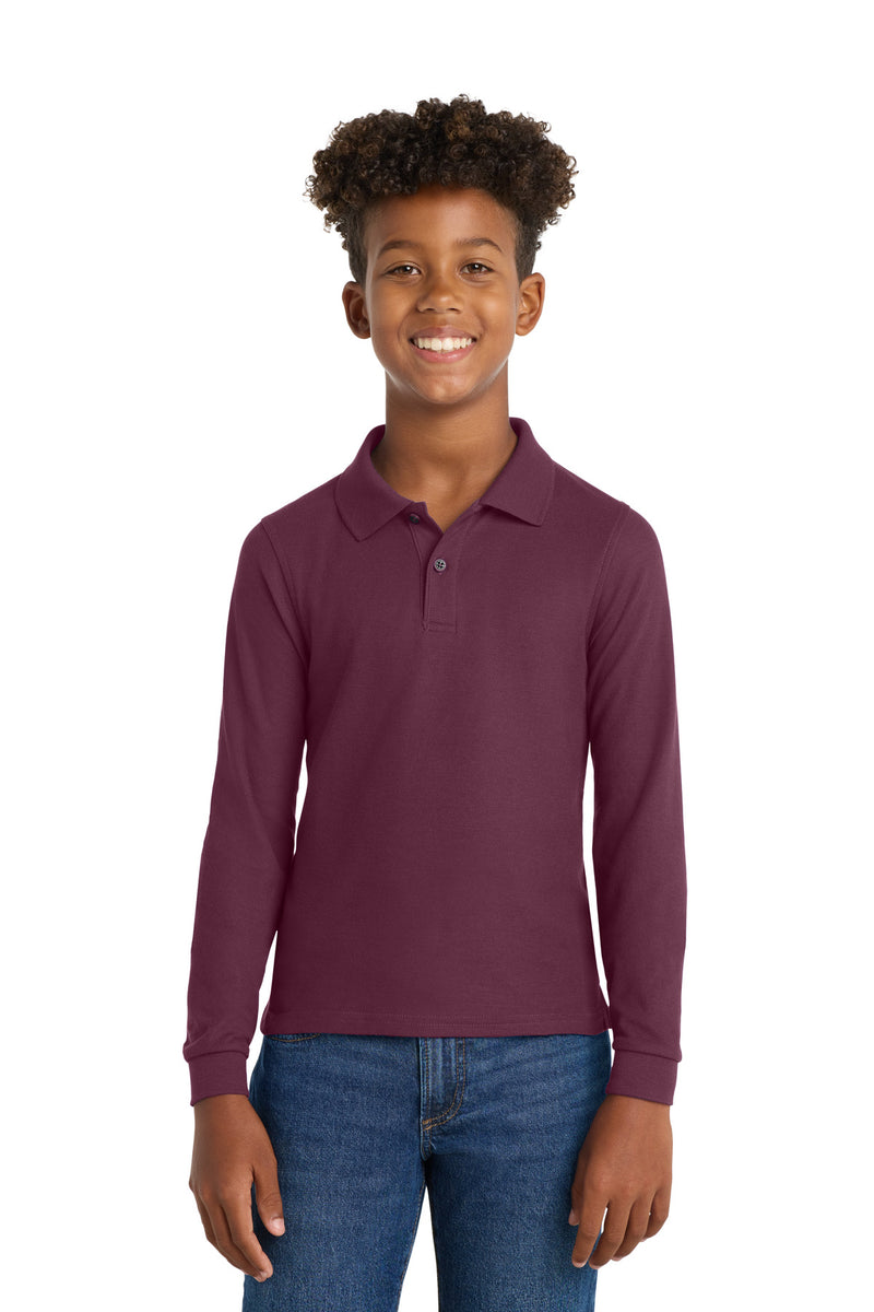 Load image into Gallery viewer, Port Authority Youth Long Sleeve Silk Touch Polo.  Y500LS

