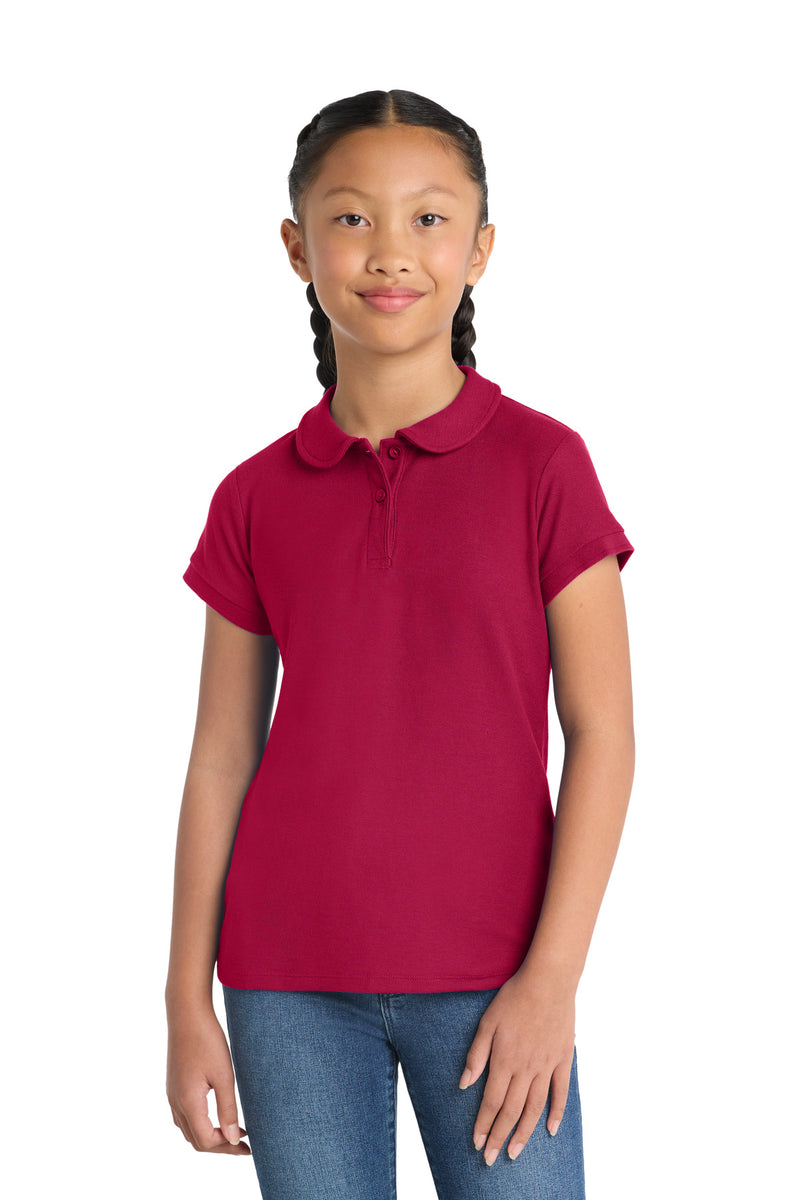 Load image into Gallery viewer, Port Authority Girls Silk Touch Peter Pan Collar Polo. YG503
