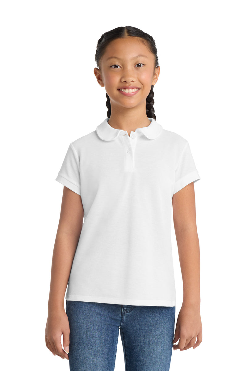 Load image into Gallery viewer, Port Authority Girls Silk Touch Peter Pan Collar Polo. YG503
