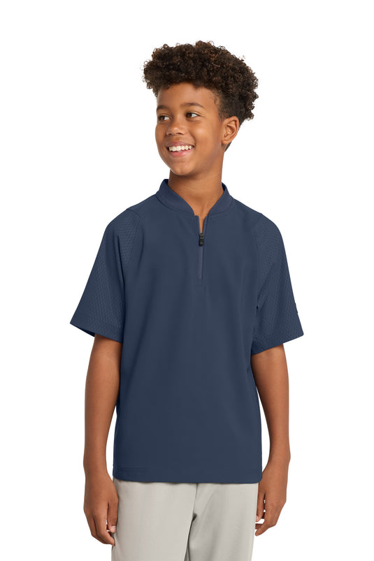 New Era  Youth Cage Short Sleeve 1/4-Zip Jacket. YNEA600