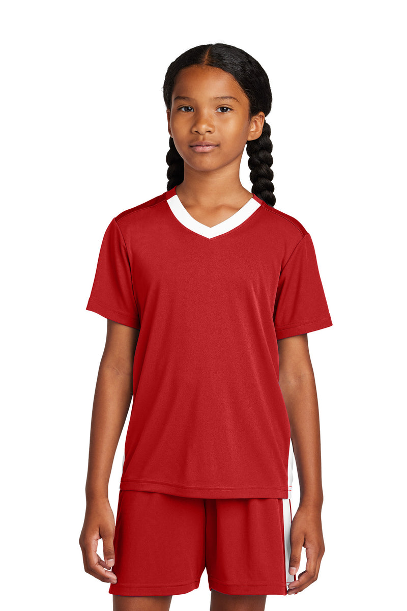 Load image into Gallery viewer, Sport-Tek Youth Competitor United V-Neck YST101
