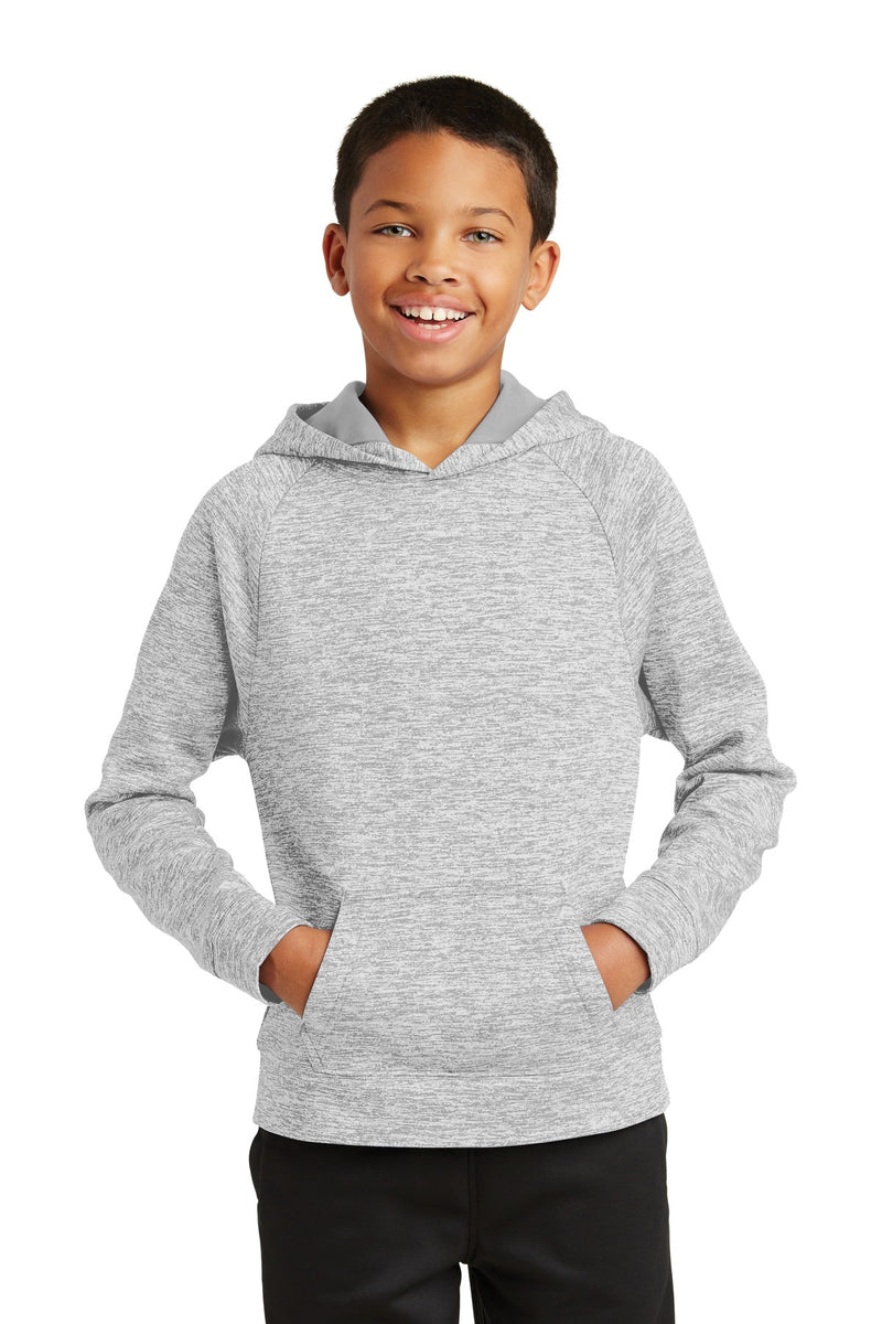 Load image into Gallery viewer, Sport-Tek Youth PosiCharge Electric Heather Fleece Hooded Pullover. YST225
