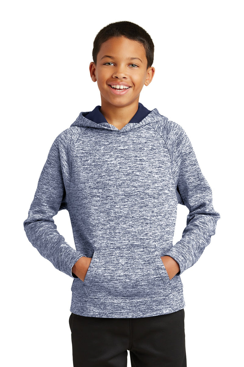 Load image into Gallery viewer, Sport-Tek Youth PosiCharge Electric Heather Fleece Hooded Pullover. YST225
