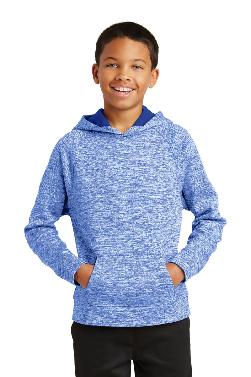Load image into Gallery viewer, Sport-Tek Youth PosiCharge Electric Heather Fleece Hooded Pullover. YST225

