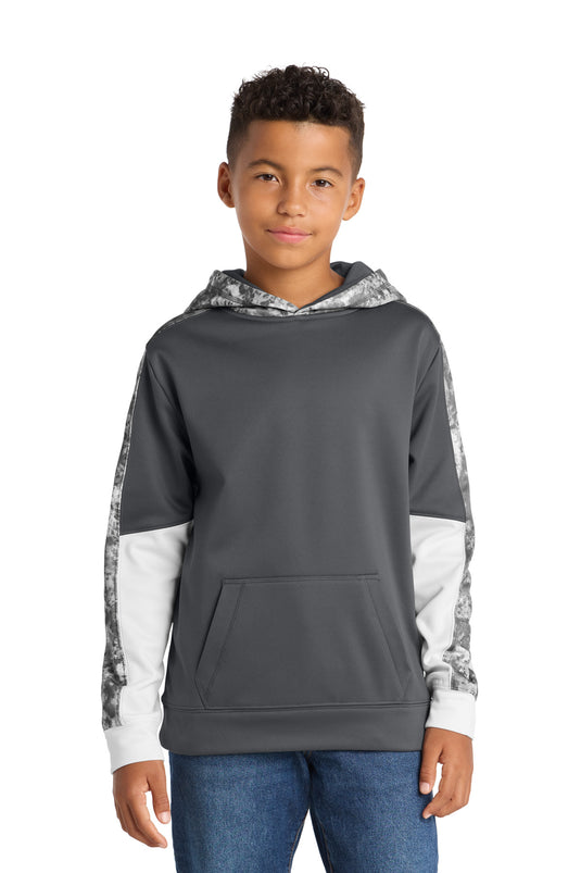 Sport-Tek Youth Sport-Wick Mineral Freeze Fleece Colorblock Hooded Pullover. YST231