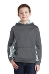 Sport-Tek Youth Sport-Wick CamoHex Fleece Colorblock Hooded Pullover.  YST239
