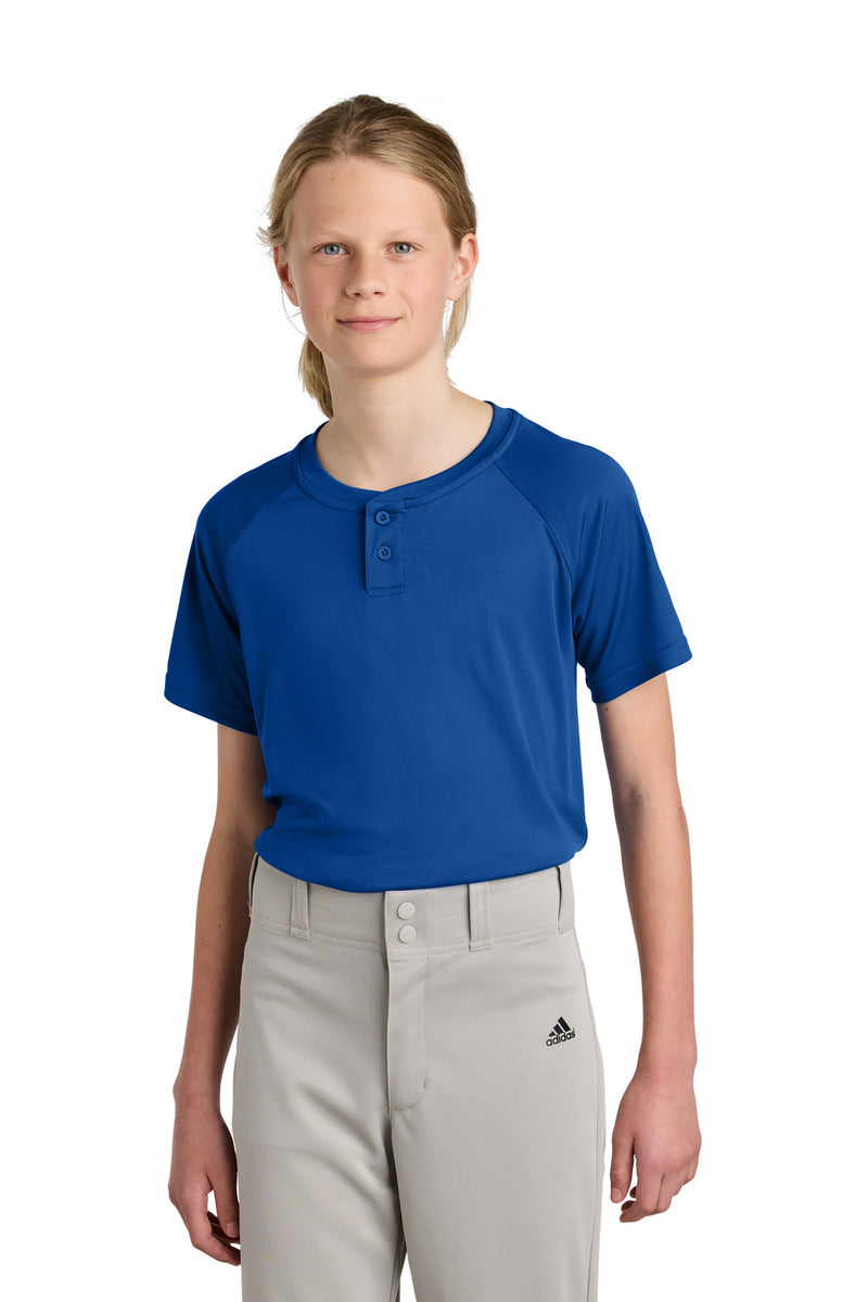 Load image into Gallery viewer, Sport-Tek Youth PosiCharge Competitor 2-Button Henley YST359
