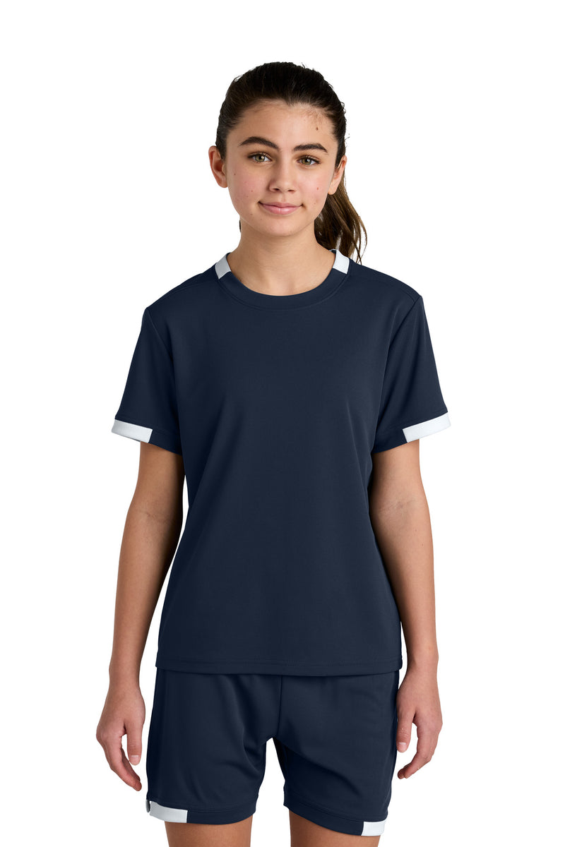 Load image into Gallery viewer, Sport-Tek Youth Club Short Sleeve Crew YST440
